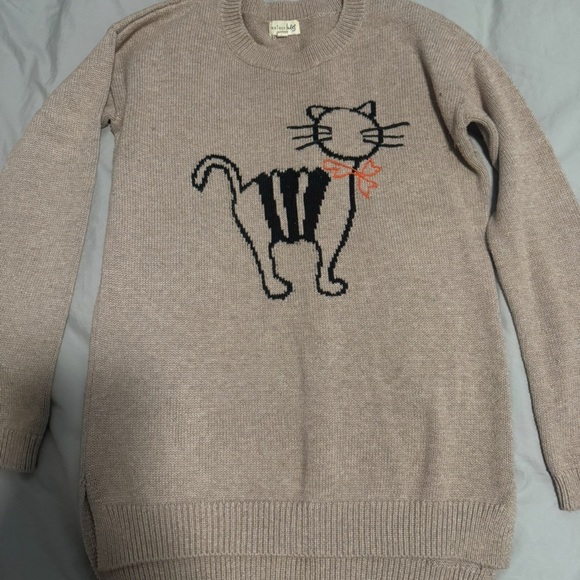 Maison Jules Beige Cat Sweater - Picture 2 of 2